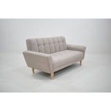 Sofá Zen Taupe Dorsey y Matiz Natural 187x88cm de Tres Puestos con Apoya Brazos
