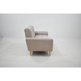 Sofá Zen Taupe Dorsey y Matiz Natural 187x88cm de Tres Puestos con Apoya Brazos