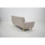 Sofá Zen Taupe Dorsey y Matiz Natural 187x88cm de Tres Puestos con Apoya Brazos