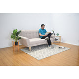 Sofá Zen Taupe Dorsey y Matiz Natural 187x88cm de Tres Puestos con Apoya Brazos