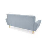 Sofá Zen Plata Eureka y Matiz Caoba 187x88cm de Tres Puestos con Apoya Brazos