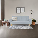 Sofá Zen Plata Eureka y Matiz Caoba 187x88cm de Tres Puestos con Apoya Brazos