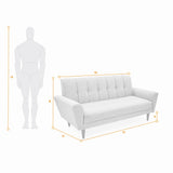 Sofá Zen Plata Eureka y Matiz Caoba 187x88cm de Tres Puestos con Apoya Brazos