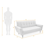 Sofá Zen Plata Eureka y Matiz Caoba 187x88cm de Tres Puestos con Apoya Brazos