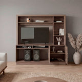 Centro de Entretenimiento Cantabria Avellana 180x180cm Para TV Hasta 55 Pulgadas con Un Cajón