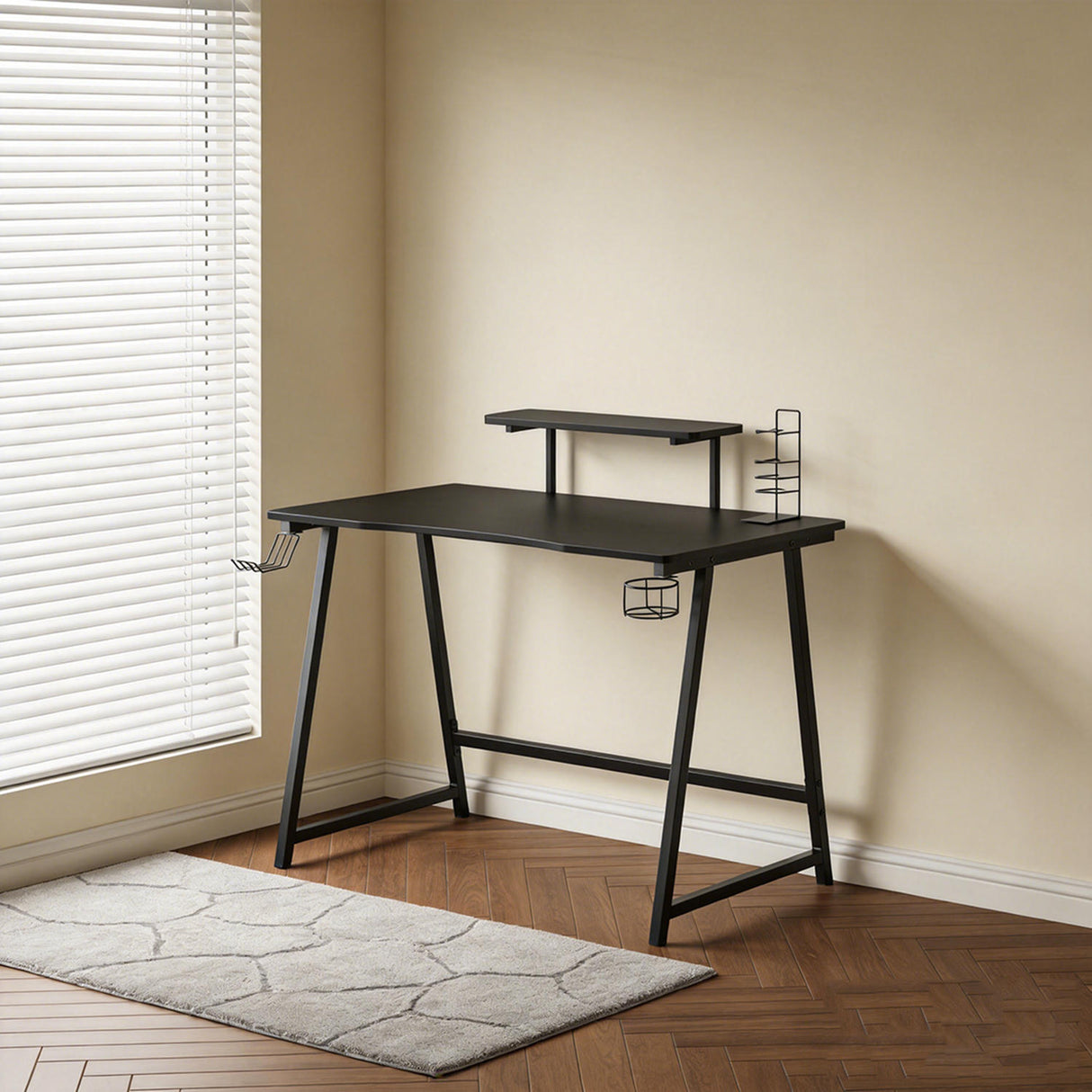 Escritorio Gamer Nova Negro 100x90cm Moderno