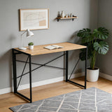 Escritorio Plegable Nilo Beige y Negro 100x75cm Moderno