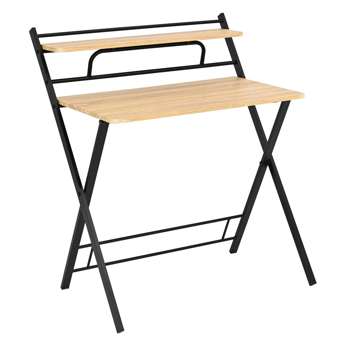 Escritorio Plegable Lía Beige y Negro 83x96cm Moderno