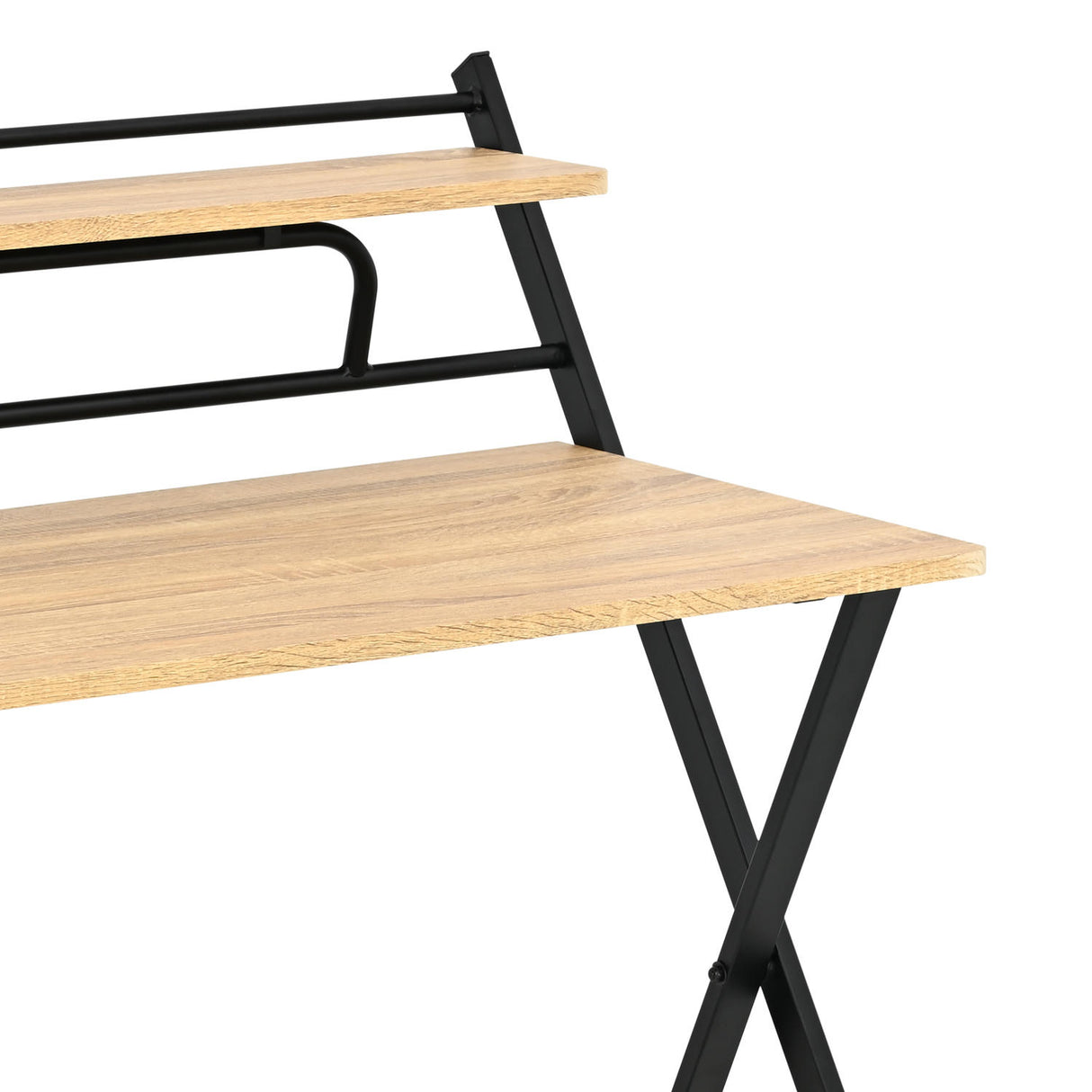Escritorio Plegable Lía Beige y Negro 83x96cm Moderno