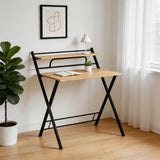 Escritorio Plegable Lía Beige y Negro 83x96cm Moderno