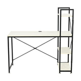 Escritorio Nara Blanco y Negro 120x120cm con Organizador de Libros