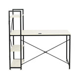 Escritorio Nara Blanco y Negro 120x120cm con Organizador de Libros
