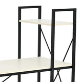 Escritorio Nara Blanco y Negro 120x120cm con Organizador de Libros