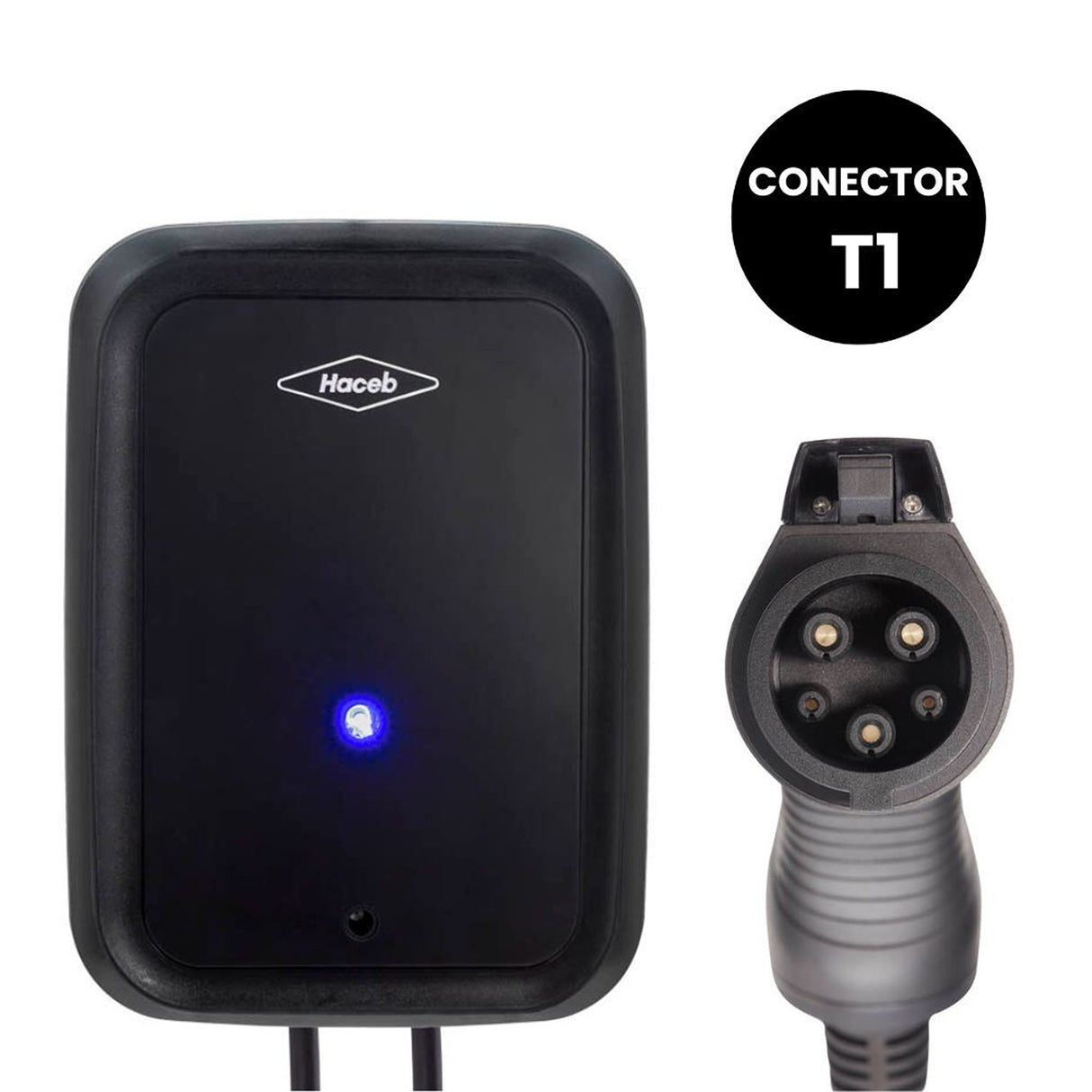Cargador para Carros Eléctricos Haceb Tipo Americano Negro 27.5x37.3cm Tipo 1 Nivel 2 de Punto Fijo