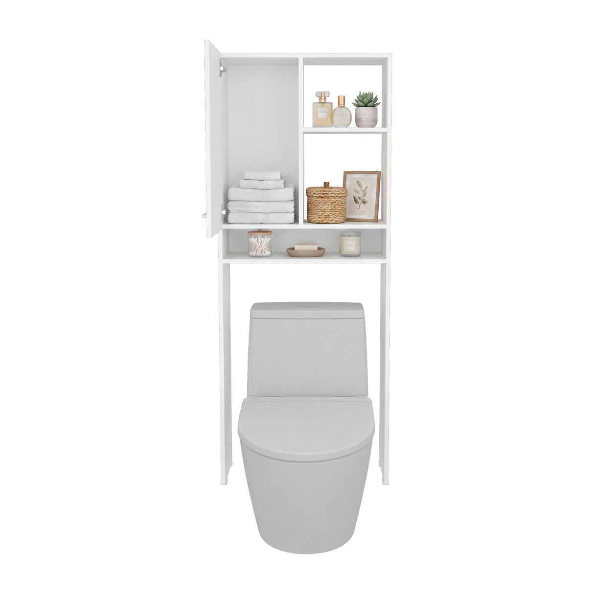 Optimizador de Baño Bath Blanco 63.1x160.8cm con Dos Entrepaños y con Una Puerta
