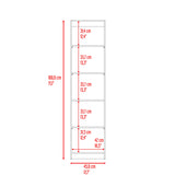 Estantería Home Fresno y Blanco 45x181cm con Cinco Compartimientos