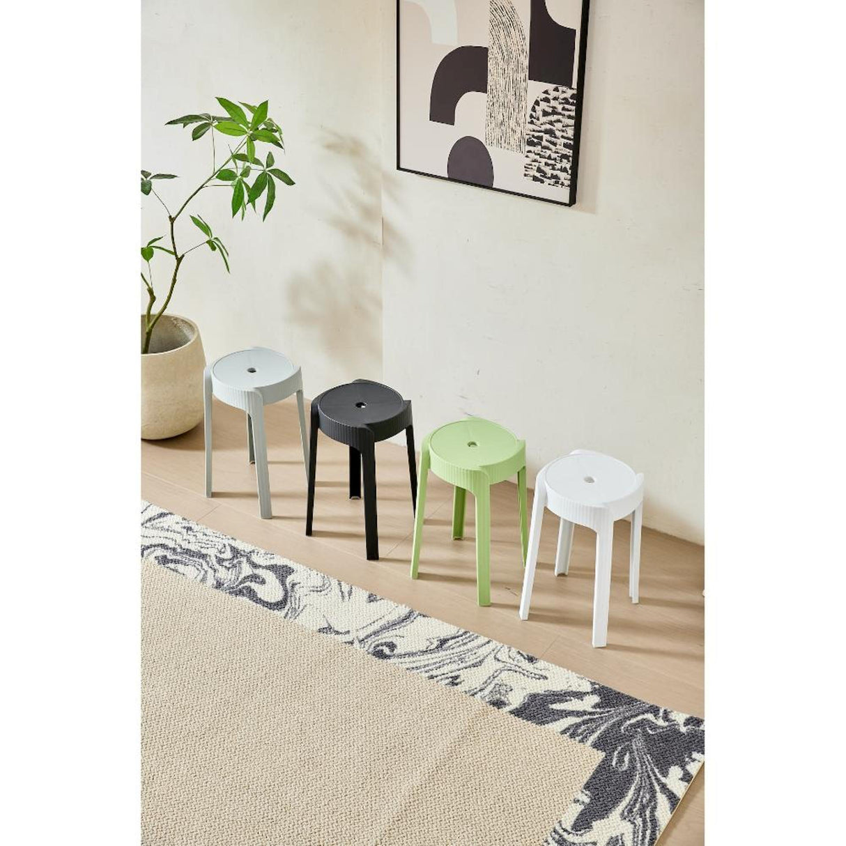Butaco para Exteriores Maison Blanco 30x45cm sin Apoya Brazos y sin Espaldar