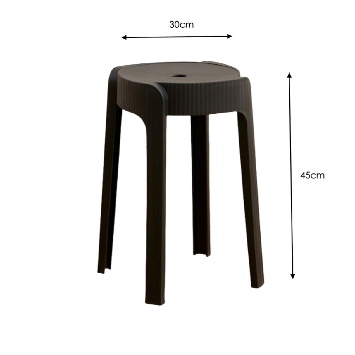 Butaco para Exteriores Maison Negro 30x45cm sin Apoya Brazos y sin Espaldar