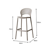 Silla Bar para Exteriores Paraiso Taupe 49x105cm sin Apoya Brazos y con Espaldar