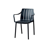 Silla para Exteriores Alice Negro 57x80cm con Apoya Brazos y con Espaldar