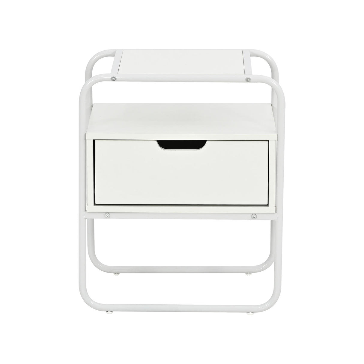 Mesa de Noche Nuba Blanco 42x50cm con Un Cajón