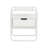 Mesa de Noche Nuba Blanco 42x50cm con Un Cajón