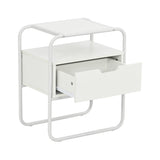 Mesa de Noche Nuba Blanco 42x50cm con Un Cajón