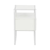 Mesa de Noche Nuba Blanco 42x50cm con Un Cajón