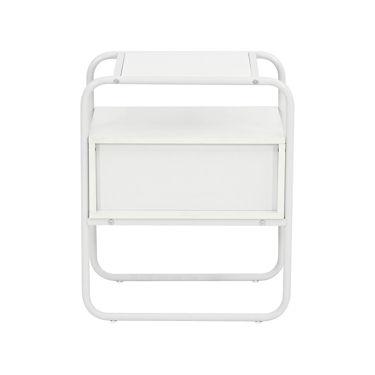 Mesa de Noche Nuba Blanco 42x50cm con Un Cajón