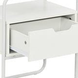 Mesa de Noche Nuba Blanco 42x50cm con Un Cajón
