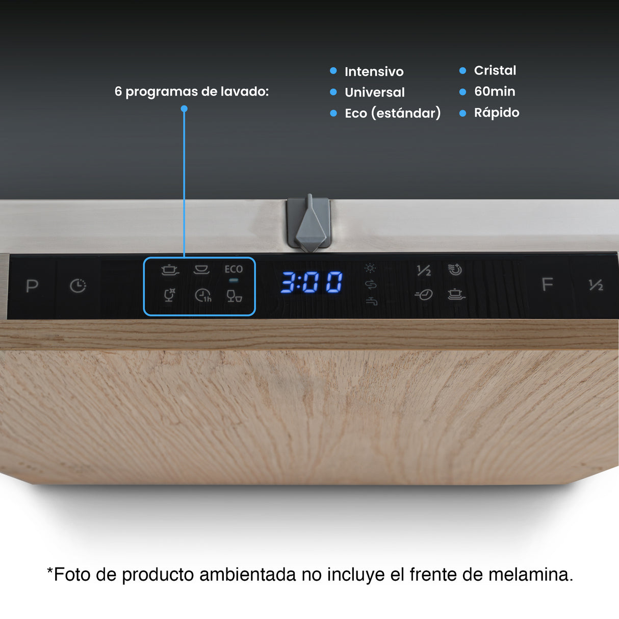 Lavavajillas Challenger Acero 44.8x81.5cm 110 Voltios con Seis Funciones Preconfiguradas