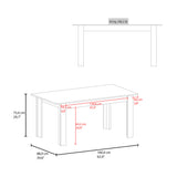Mesa de comedor Portofino Positano 160x75.6cm Rectangular de Cuatro Puestos sin Sillas