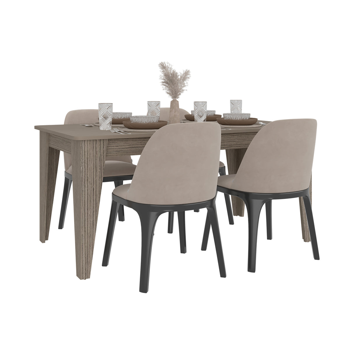 Mesa de comedor Torino Positano 160x74cm Rectangular de Cuatro Puestos sin Sillas