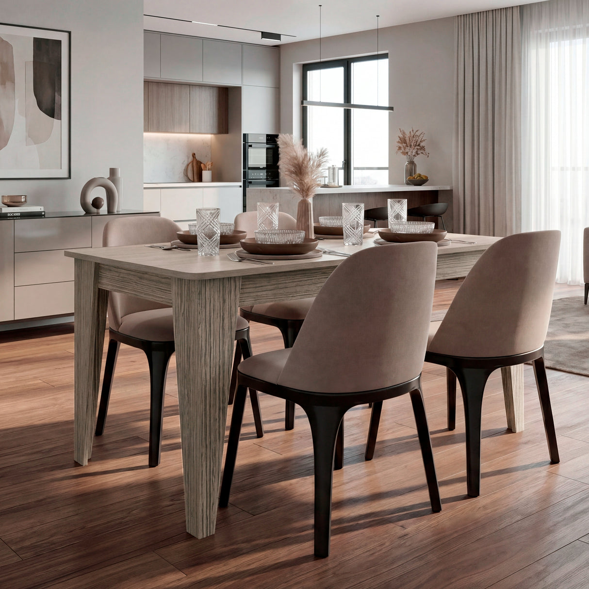 Mesa de comedor Torino Positano 160x74cm Rectangular de Cuatro Puestos sin Sillas