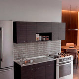 Mueble Superior de Cocina Ocena Wengue 180x60cm con Cinco Puertas