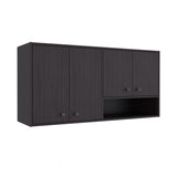 Mueble Superior de Cocina Napoles Wengue 120x60cm con Cuatro Puertas y con Locero
