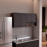 Mueble Superior de Cocina Napoles Wengue 120x60cm con Cuatro Puertas y con Locero