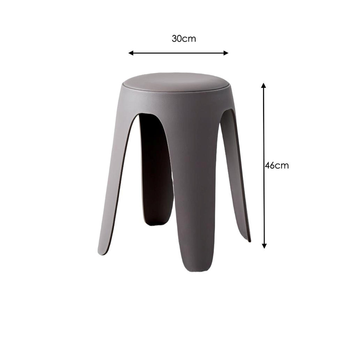 Silla para Exteriores Else Gris Oscuro 34x46.5cm Apilable sin Apoya Brazos y sin Espaldar