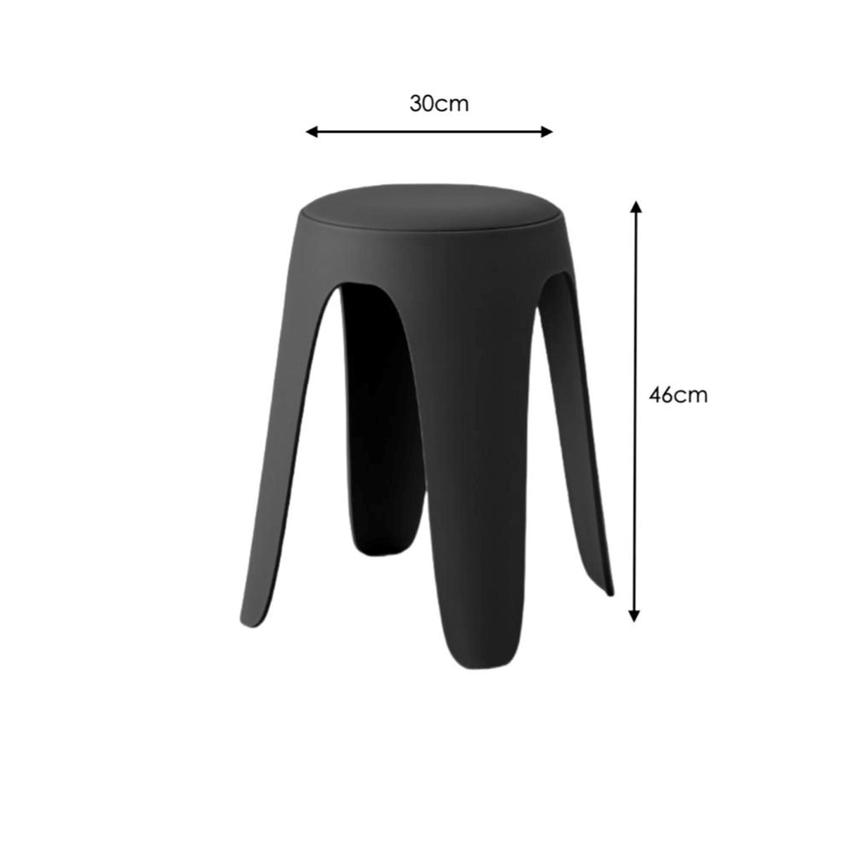 Silla para Exteriores Else Negro 34x46.5cm Apilable sin Apoya Brazos y sin Espaldar