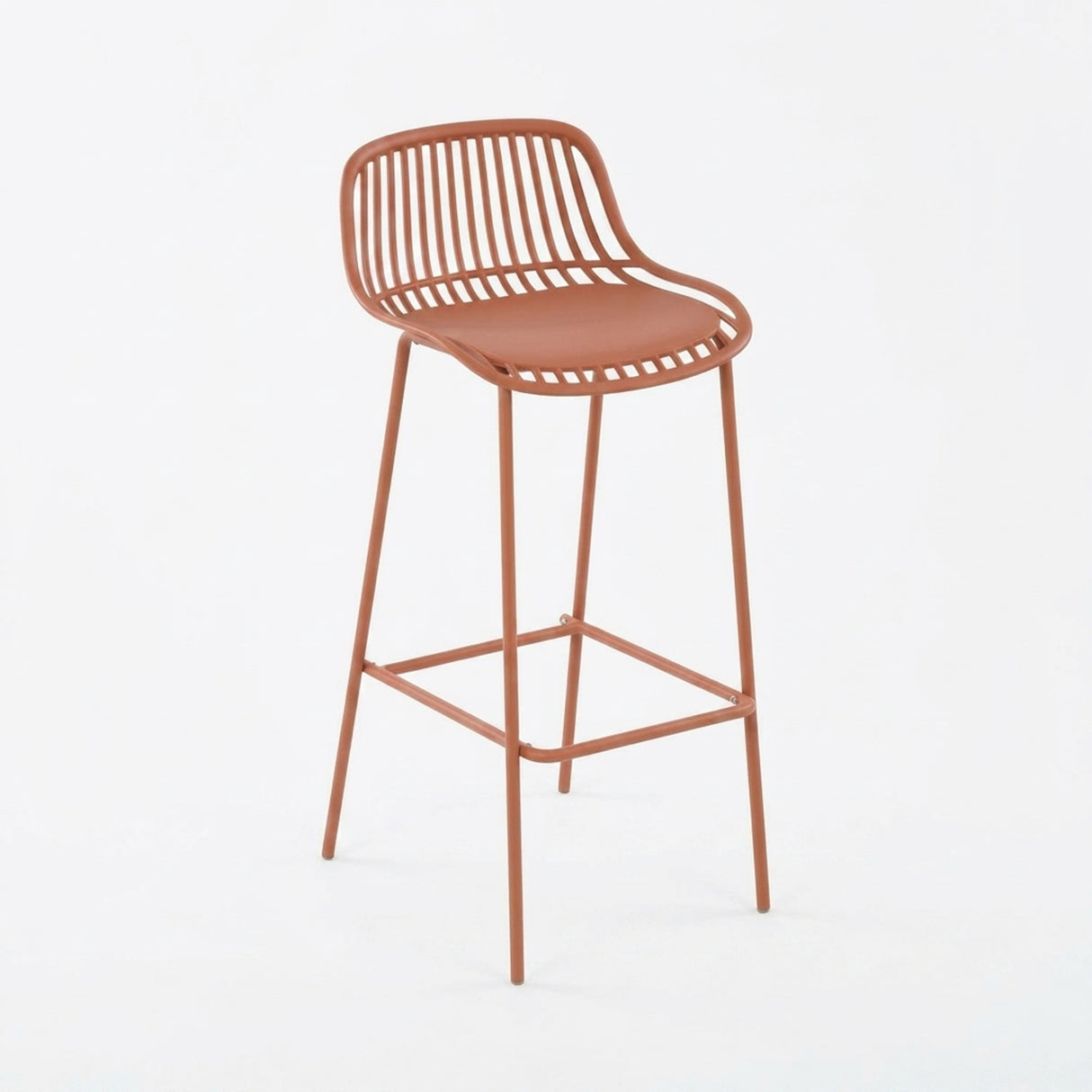 Silla Bar para Exteriores Tulum Terracota 41.5x97cm sin Apoya Brazos y con Espaldar