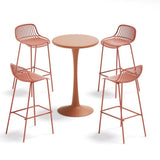 Silla Bar para Exteriores Tulum Terracota 41.5x97cm sin Apoya Brazos y con Espaldar