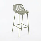 Silla Bar para Exteriores Tulum verde Olivo 41.5x97cm sin Apoya Brazos y con Espaldar