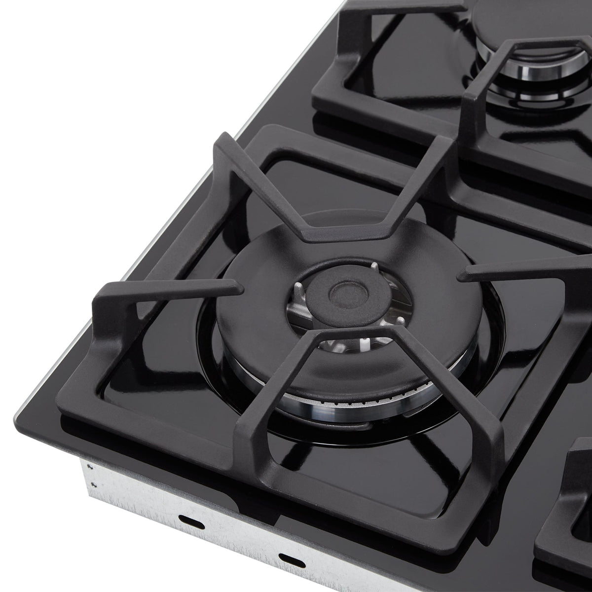 Estufa de Empotrar Haceb Tandoori Cristal Negro 60x51cm 110 Voltios para Gas Natural con Cuatro Quemadores