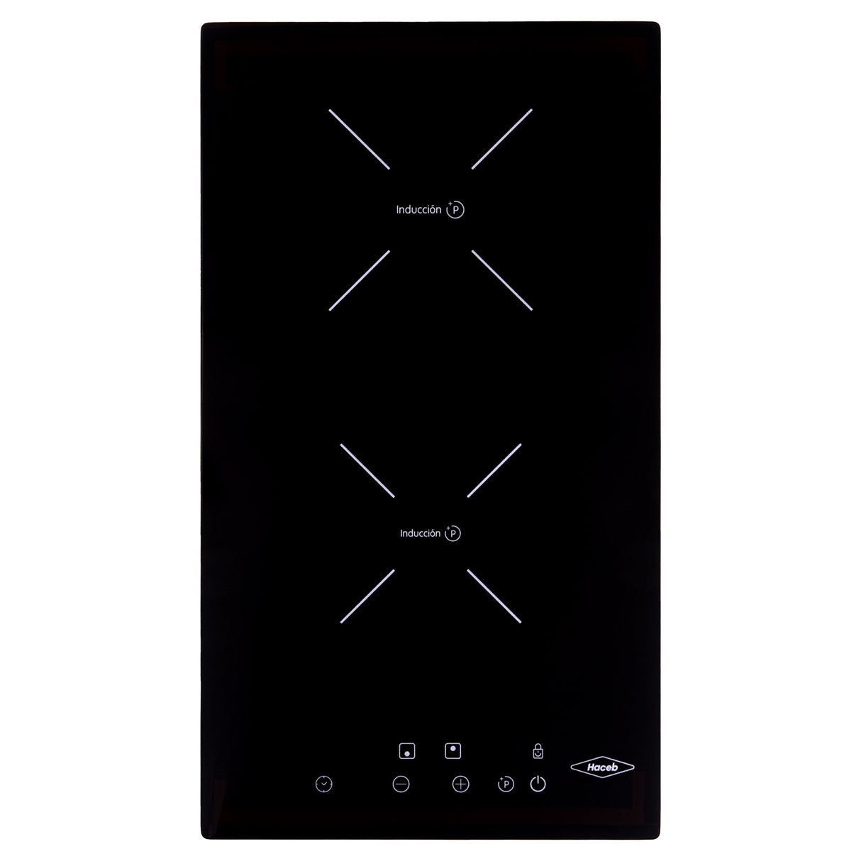 Estufa de Inducción para Empotrar Haceb Negro 29x52cm 220 Voltios para Electrico con Dos Quemadores y con Pantalla Digital