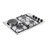 Estufa de Empotrar Haceb Mixta Inox 60x43cm 110 Voltios para Mixto con Cuatro Quemadores