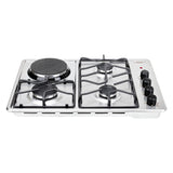 Estufa de Empotrar Haceb Mixta Inox 60x43cm 110 Voltios para Mixto con Cuatro Quemadores