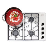 Estufa de Empotrar Haceb Alambrón Inox 60x43cm 110 Voltios para Gas Natural con Cuatro Quemadores