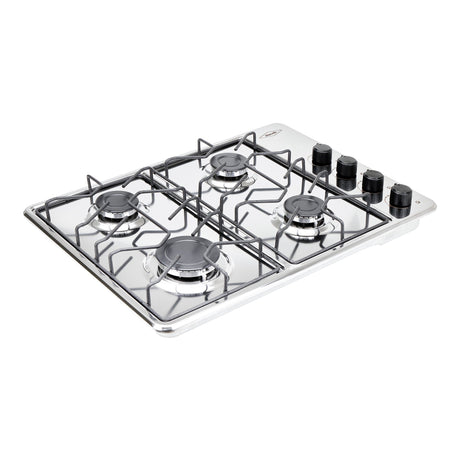 Estufa de Empotrar Haceb Alambrón Inox 60x43cm 110 Voltios para Gas Natural con Cuatro Quemadores