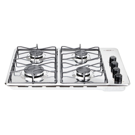 Estufa de Empotrar Haceb Alambrón Inox 60x43cm 110 Voltios para Gas Natural con Cuatro Quemadores