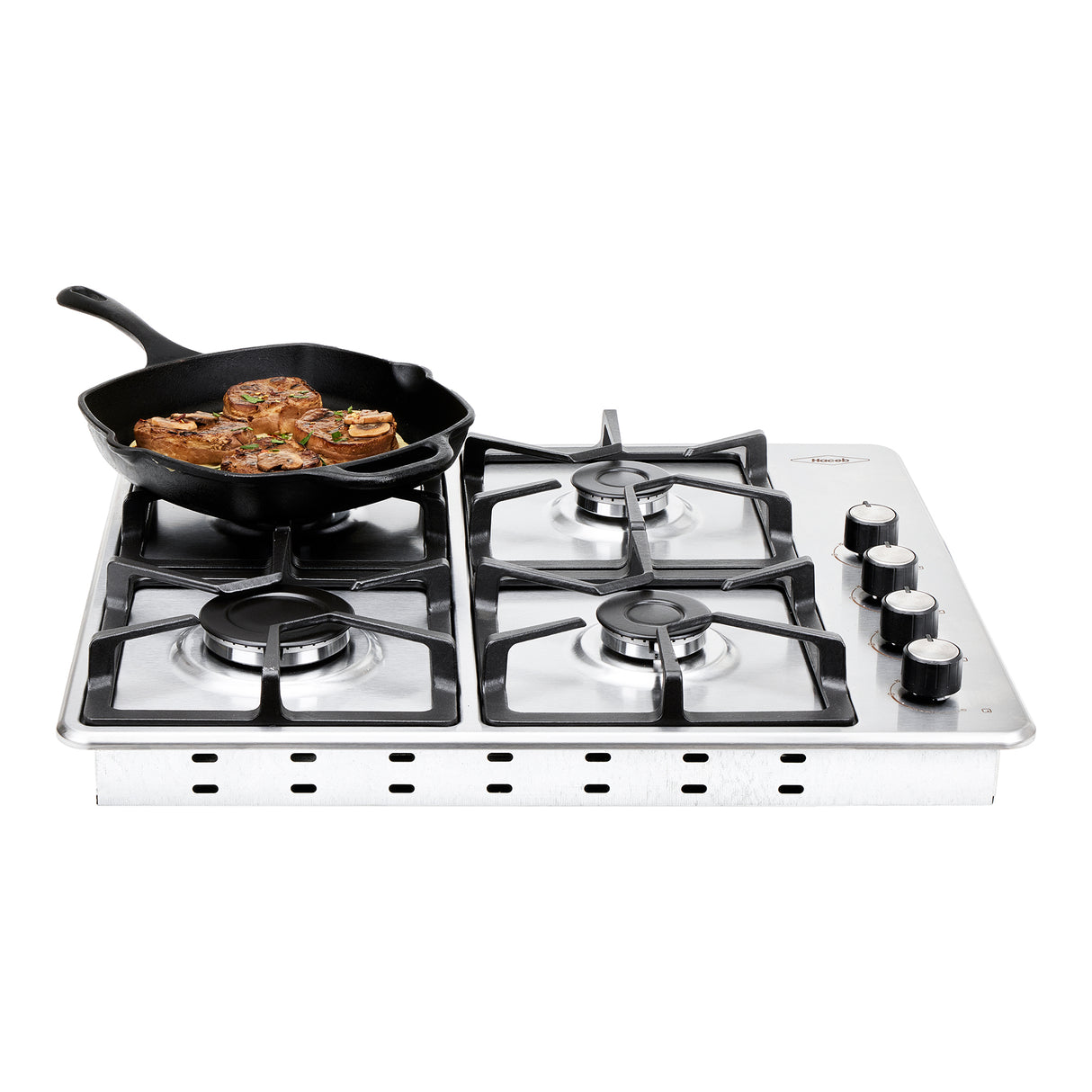 Estufa de Empotrar Haceb Tandoori Hierro Fundido Inox 60x51cm 110 Voltios para Gas Natural con Cuatro Quemadores